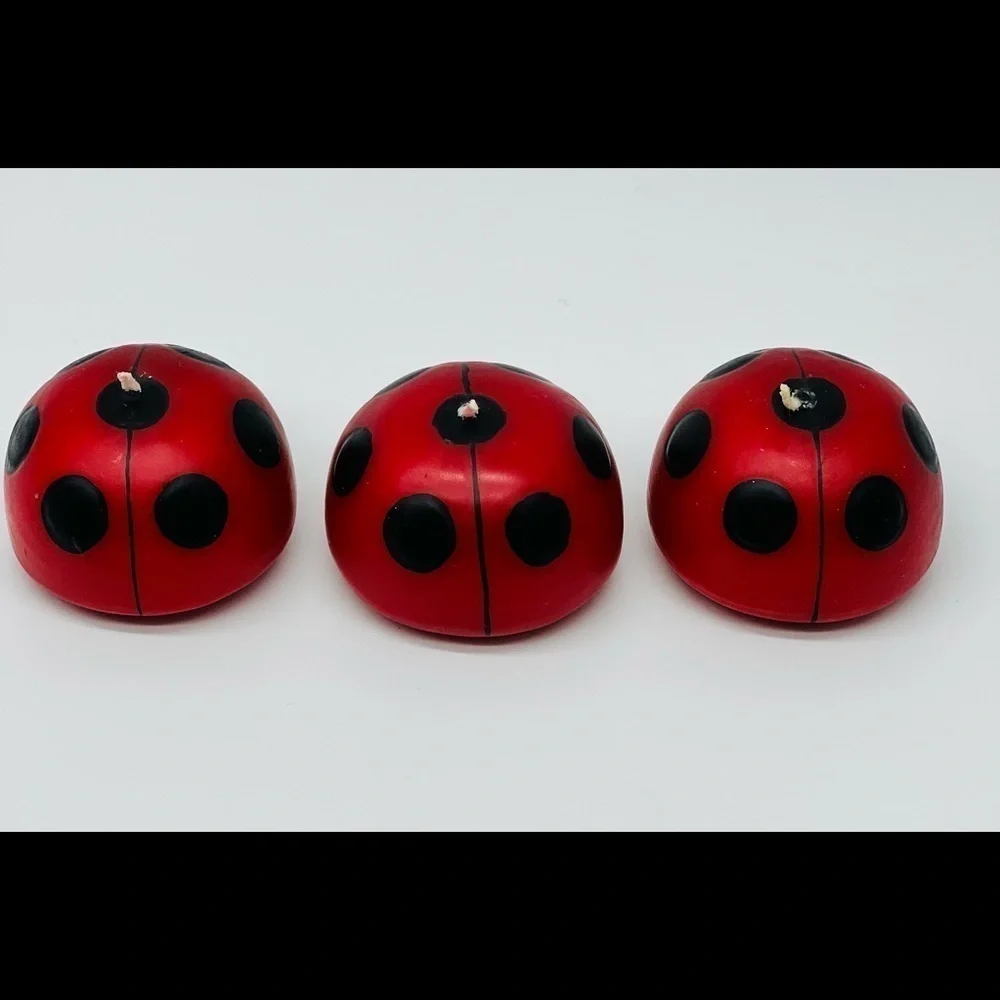 Ladybug floating candles never burned set of 3